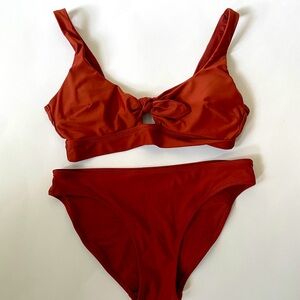Aerie Bikini Swim Set - Top M | Bottom S - Clay Red